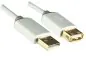 Preview: DINIC HQ USB 2.0 Verlängerung A Stecker auf Buchse, 2m DINIC Monaco Range, weiß
